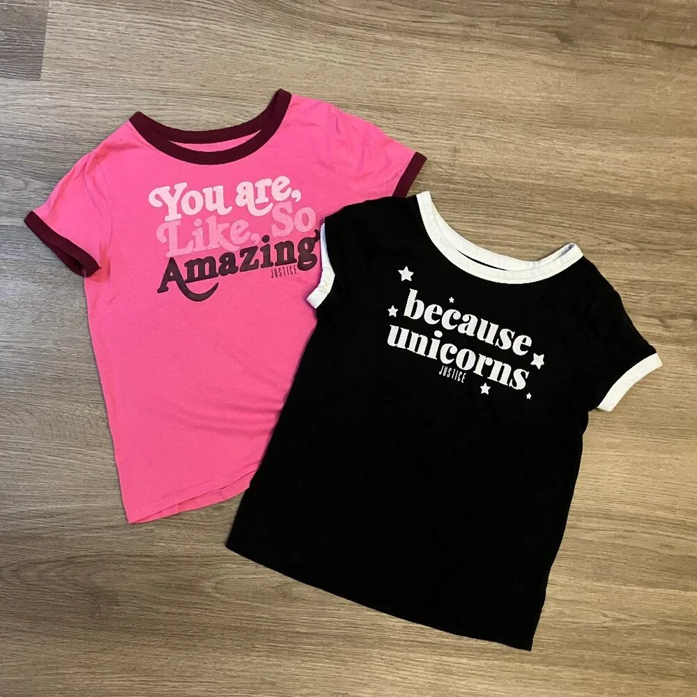 10 Girl Justice Ringer Short-Sleeve T-shirts